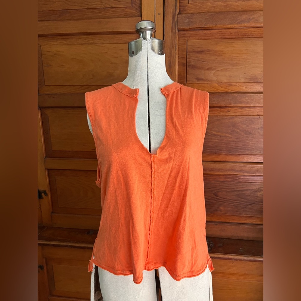 Free People Movement Orange V-neck Top